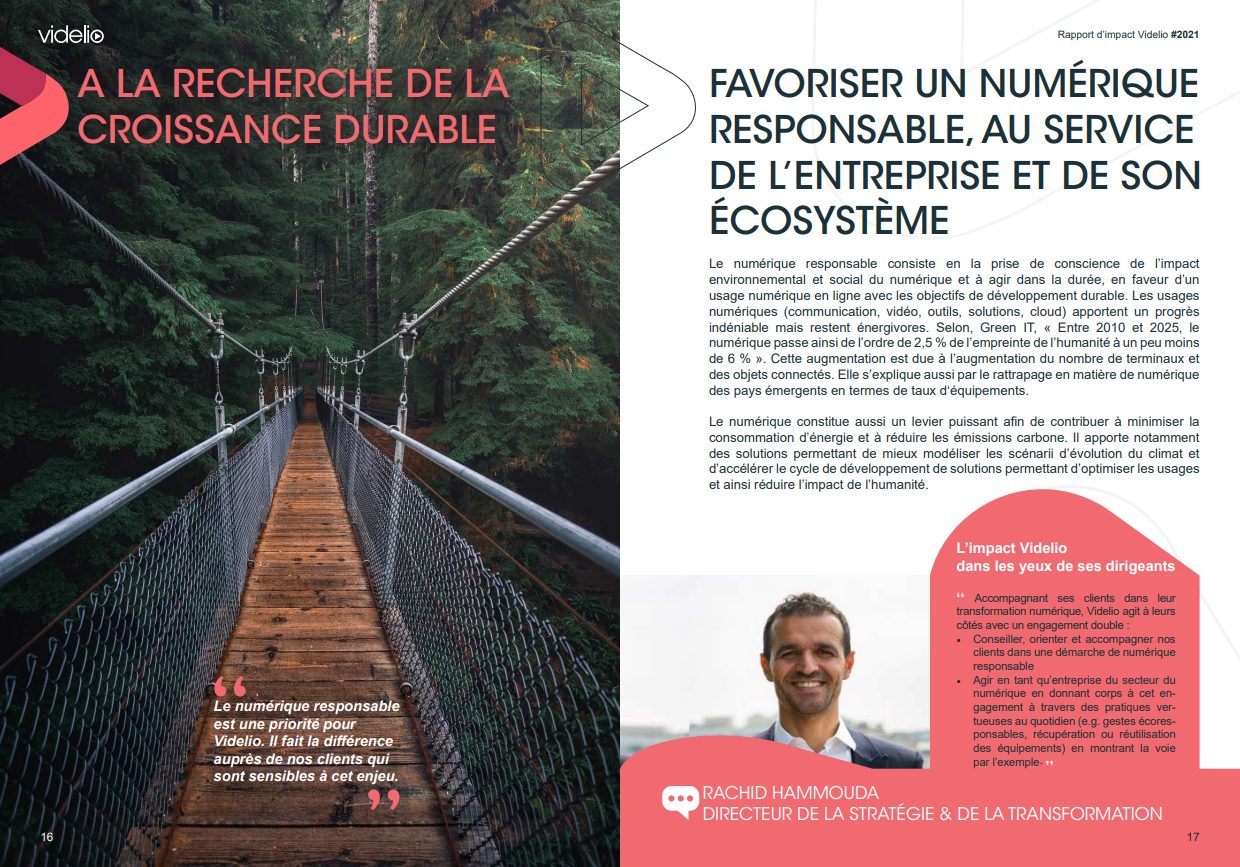 Rapport d'impact Croissance durable RSE Videlio Rapport d'impact Croissance durable RSE Videlio