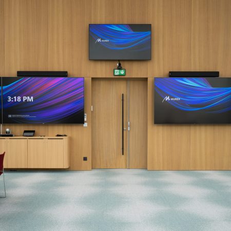 Illustration de l'audiovisuel d'un espaces de collaboration conçu par Videlio pour Murex - 3