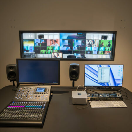 Illustration du studio audiovisuel flexible et modulable conçu par Videlio pour pour Warner Music France - 1