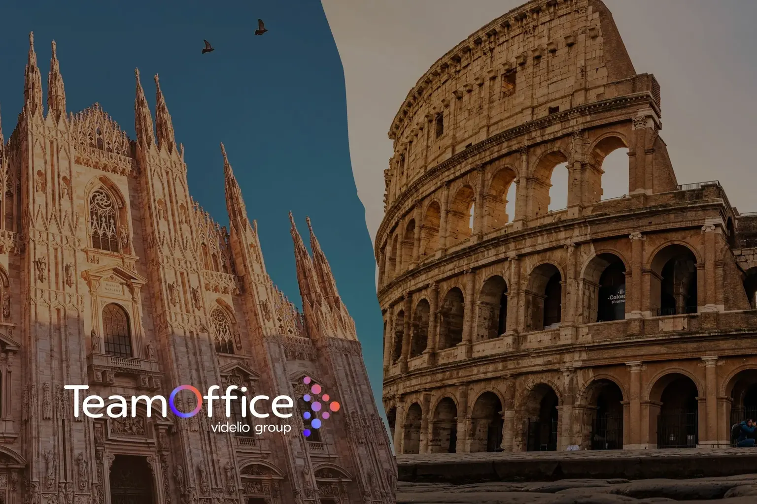 Illustration de Rome et de Milan, les deux lieux où est présent TeamOffice
