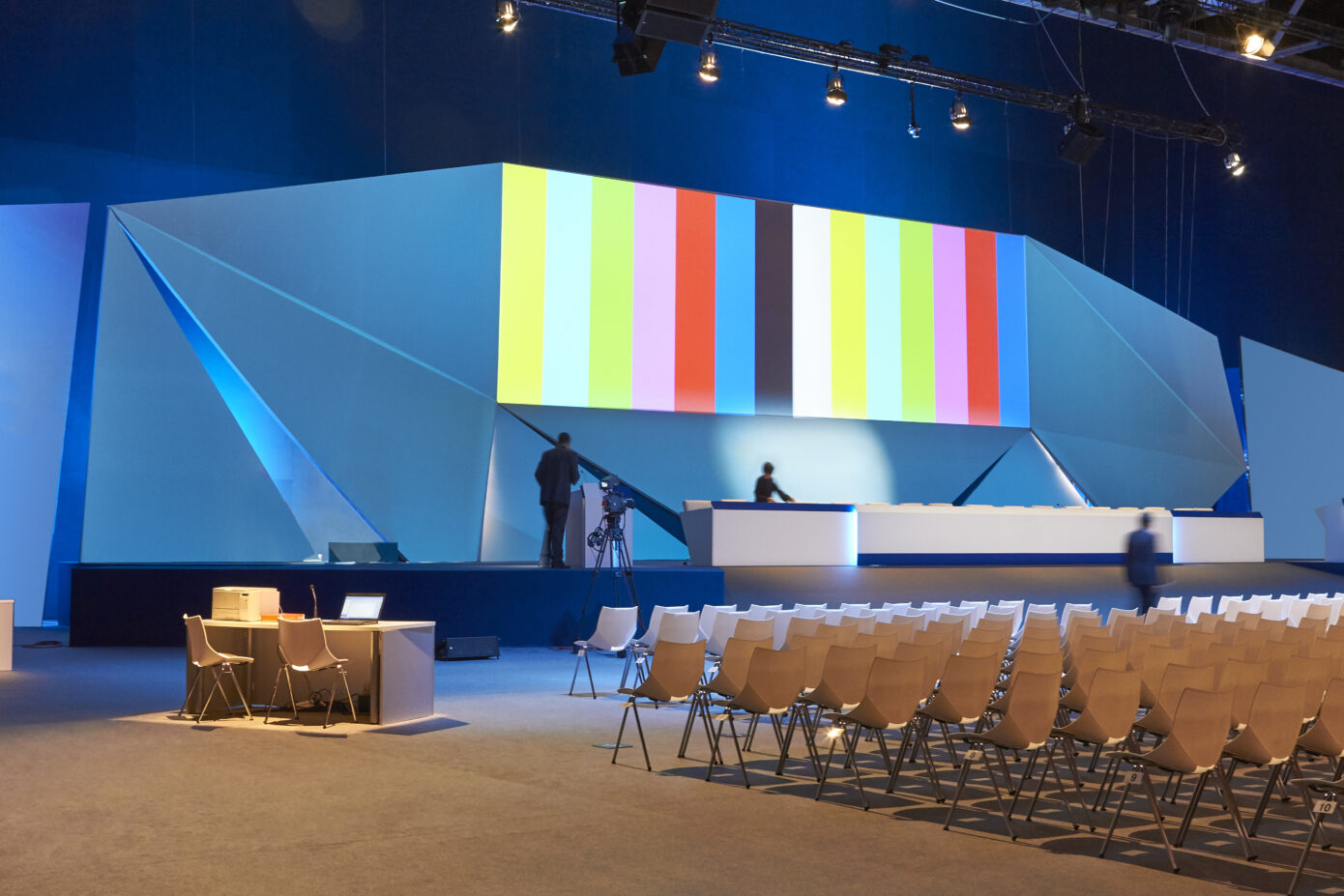 Conference Hall. Convention Center With Podium. Professional Mee
